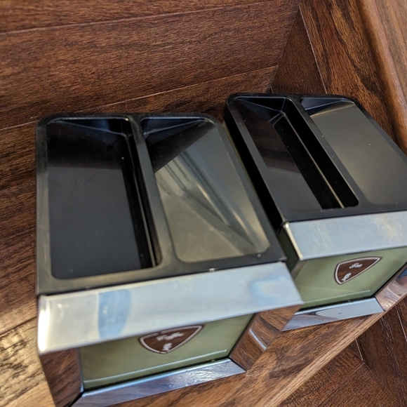 Vintage Lady Garner Avocado Green MCM Chrome tea & coffee Canisters - Picture 9 of 10